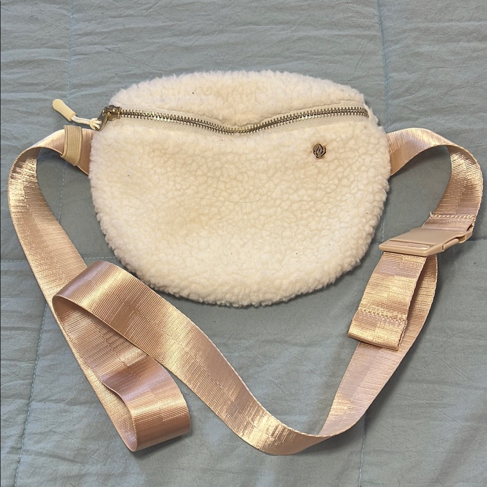 New Cream Sherpa Belt Bag